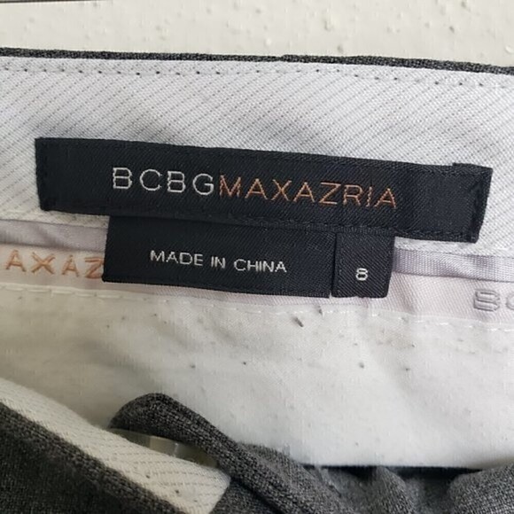 BCBG MAXAZRIA Carla straight leg gray wool trouser pants size 8 - Picture 7 of 8